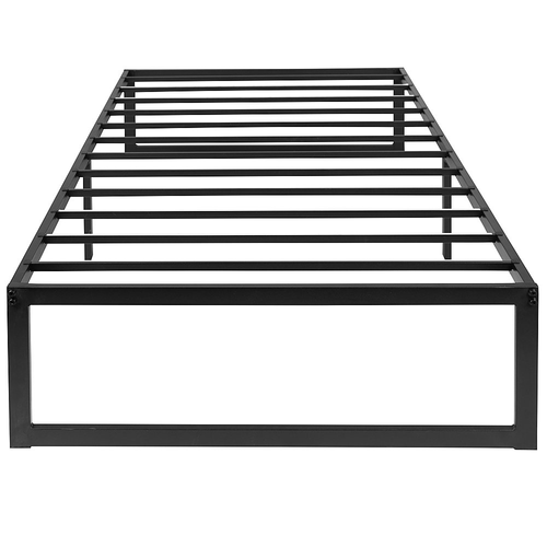 Flash Furniture - Universal 14 Inch Metal Platform Bed Frame - No Box Spring Needed w/ Steel Slat Support and Quick Lock Functionality - Black