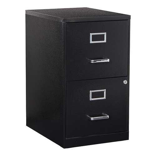 OSP Home Furnishings - 2 Drawer Locking Metal File Cabinet - Black