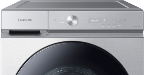 Samsung - Bespoke 5.3 cu. ft. Ultra Capacity Front Load Washer with Super Speed Wash and AI Smart Dial - Silver Steel