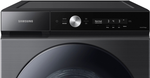 Samsung - Bespoke 5.3 cu. ft. Ultra Capacity Front Load Washer with Super Speed Wash and AI Smart Dial - Brushed black