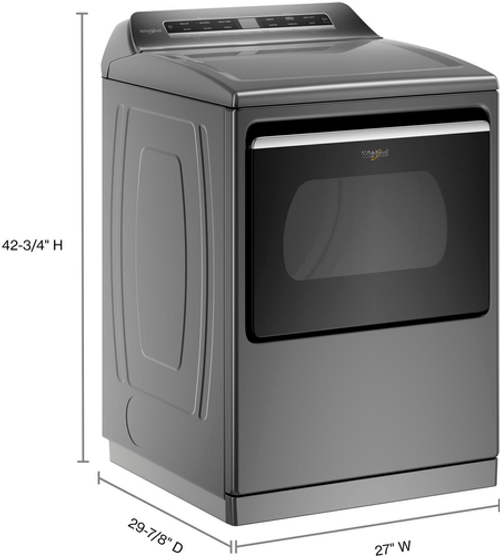 Whirlpool - 7.4 Cu. Ft. Smart Electric Dryer with Steam and Advanced Moisture Sensing - Chrome shadow