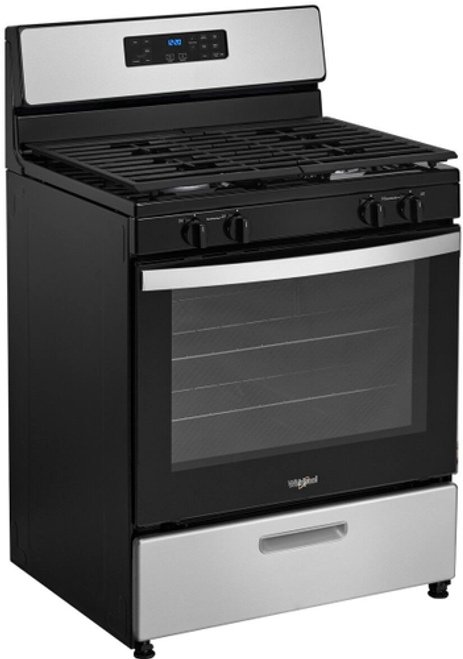 Whirlpool - 5.1 Cu. Ft. Freestanding Gas Range with Broiler Drawer - Stainless steel