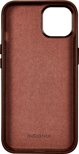 Insignia™ - Leather Wallet Case for iPhone 14 and iPhone 13 - Bourbon