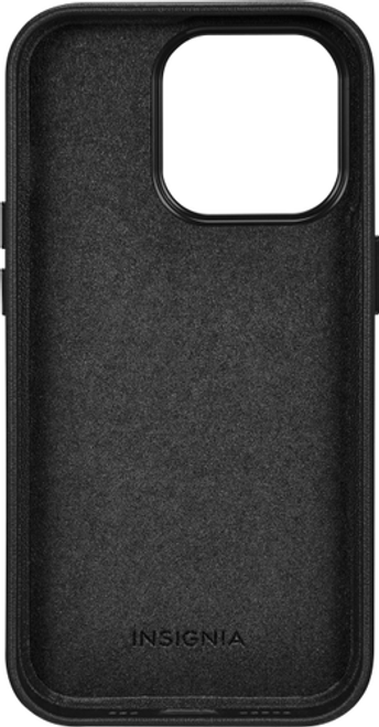 Insignia™ - Leather Wallet Case for iPhone 14 Pro - Black