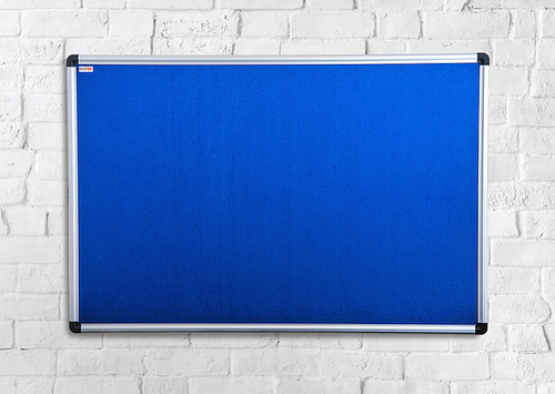 Floortex - Viztex® Fabric Bulletin Board with an Aluminum frame - 24" x 36" - Blue