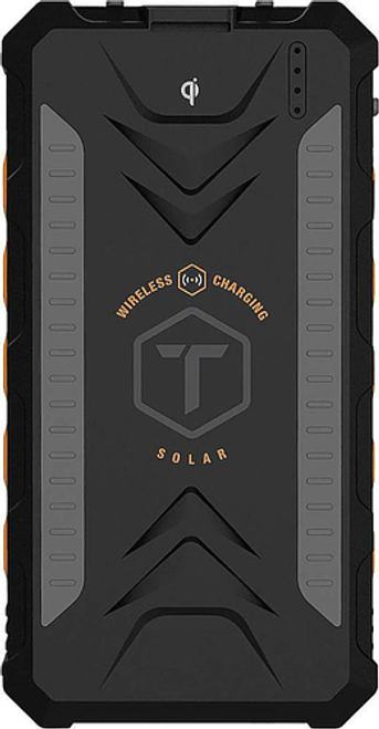 ToughTested - ROC 10,000 mAh Portable Charger for Most Qi- and USB-Enabled Devices - Black/Orange