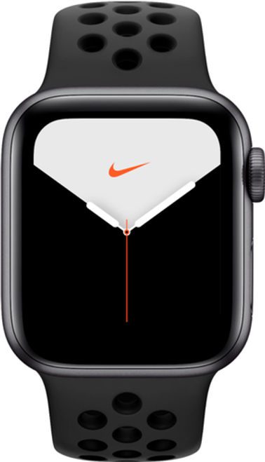 Geek Squad Certifid Refurbished Apple Watch Nike Series 5 (GPS) 40mm Aluminum Case with Anthracite/Black Nike Sport Band - Space Gray Aluminum