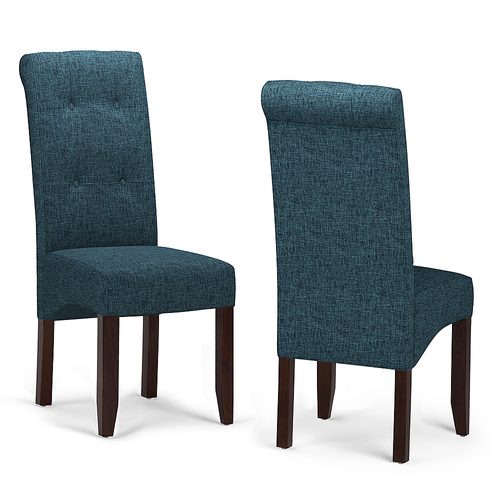 Simpli Home - Cosmopolitan Deluxe Tufted Parson Chair (Set of 2) - Denim Blue