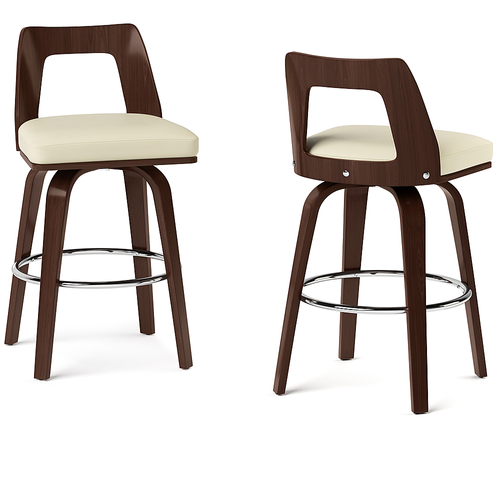 Simpli Home - Ellison Bentwood Counter Height Stool (Set of 2) - Cream