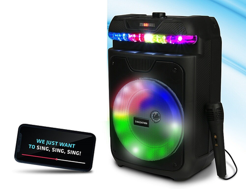 Singsation - AURORA Rechargeable All-in-One Karaoke Party System - Black