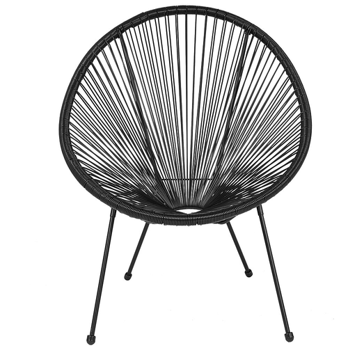 Flash Furniture - Valencia Oval Comfort Take Ten  Contemporary Bungee Bungee Chair - Black