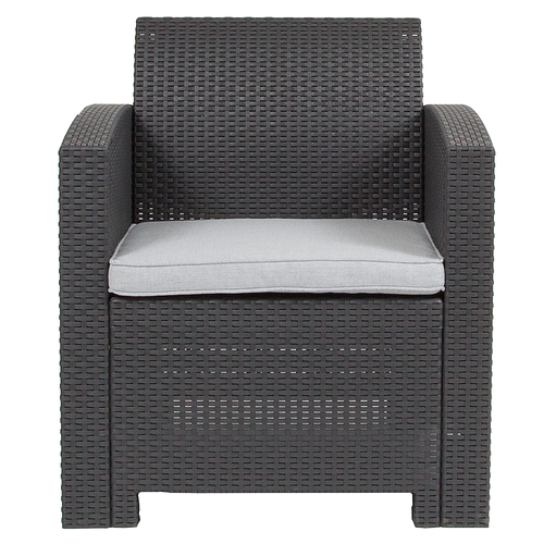 Flash Furniture - Seneca Patio Lounge Chair - Dark Gray