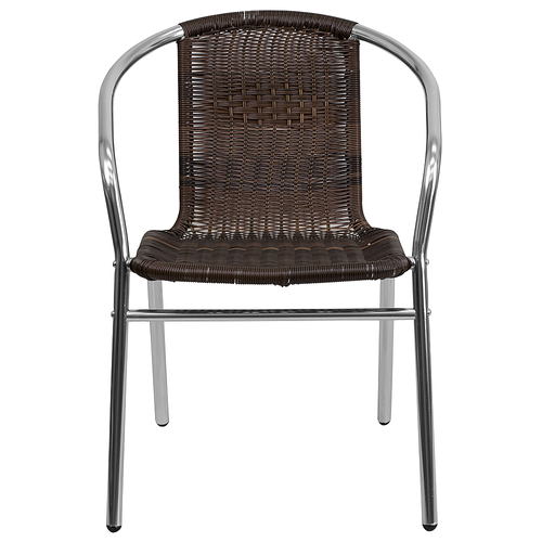 Flash Furniture - Lila Patio Chair - Aluminum and Dark Brown