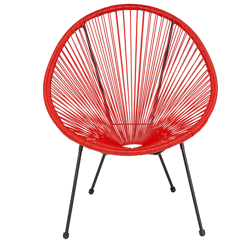 Flash Furniture - Valencia Oval Comfort Take Ten  Contemporary Wicker/Rattan Bungee Chair - Red