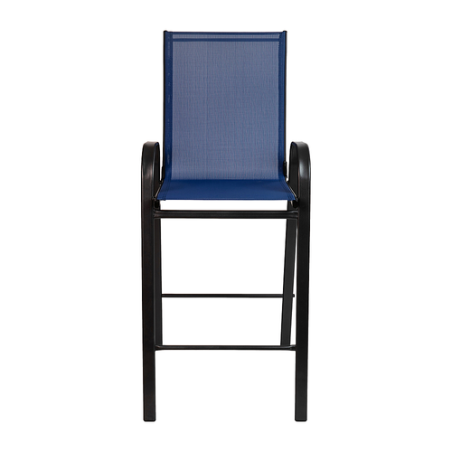 Flash Furniture - Brazos Modern Fabric Patio Barstool (set of 4) - Navy