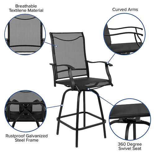 Flash Furniture - Valerie Patio Chair (set of 2) - Black