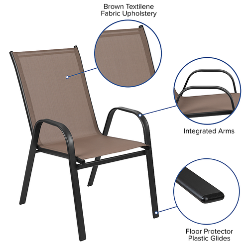 Flash Furniture - Brazos Patio Chair (set of 5) - Brown