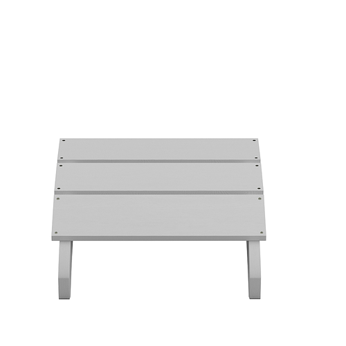 Flash Furniture - Sawyer Outdoor Rectangle Cottage  Adirondack Ottoman - White