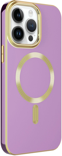 AMPD - Gold Bumper Soft Case with MagSafe for Apple iPhone 14 Pro - Lilac Purple