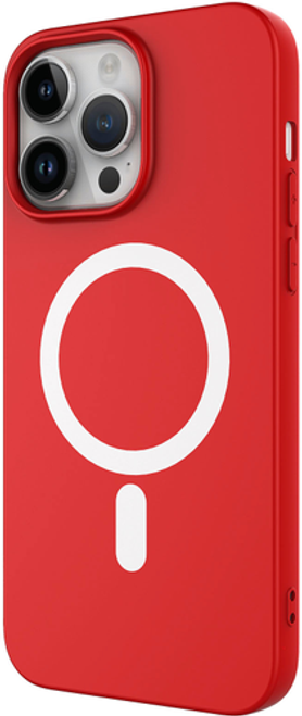AMPD - Real Feel Soft Case with MagSafe for Apple iPhone 14 Pro - Red