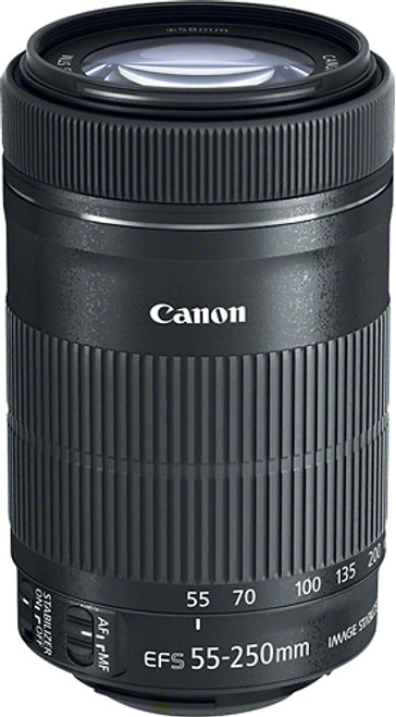 Canon - EF-S 55-250mm f/4-5.6 IS STM Telephoto Zoom Lens for Select Canon Cameras - Black