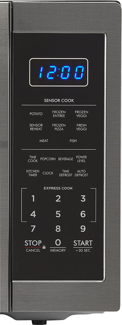 Sharp - Carousel 1.4 Cu. Ft. Mid-Size Microwave - Black stainless steel