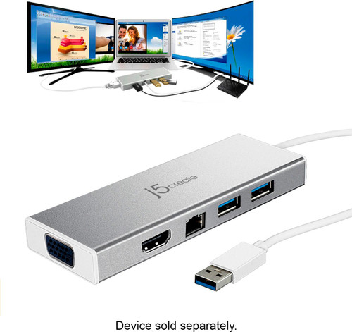 j5create - USB 3.0 Mini Docking Station - silver