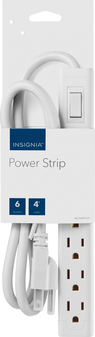 Insignia™ - 6-Outlet Power Strip - White
