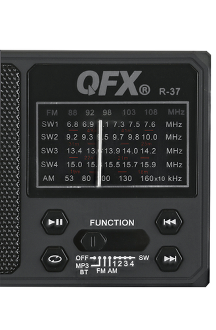 QFX - AM/FM SW 1-4 Band Radio - Black