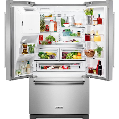 KitchenAid - 27 Cu. Ft. French Door Refrigerator - Printshield Stainless