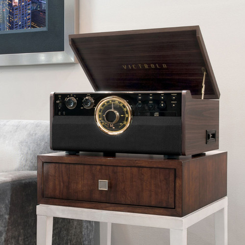 Victrola - Bluetooth Stereo Audio System - Gold/Brown/Black