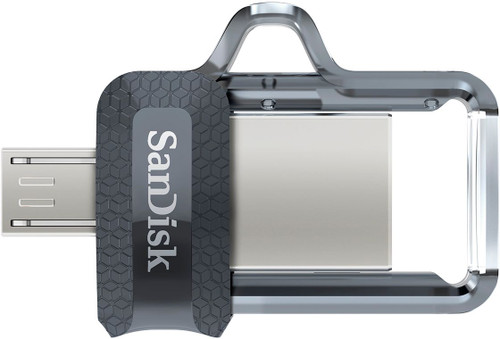 SanDisk - Ultra 64GB USB 3.0, Micro USB Flash Drive - Gray/Transparent