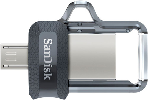 SanDisk - Ultra 256GB USB 3.0, Micro USB Flash Drive - Grey/Transparent