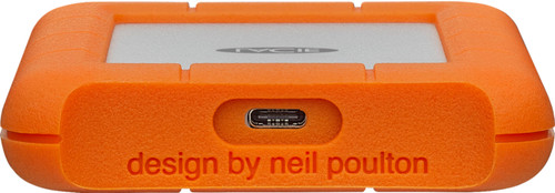 LaCie - Rugged USB-C 1TB External USB 3.1 Gen 1 Portable Hard Drive - Orange/Silver
