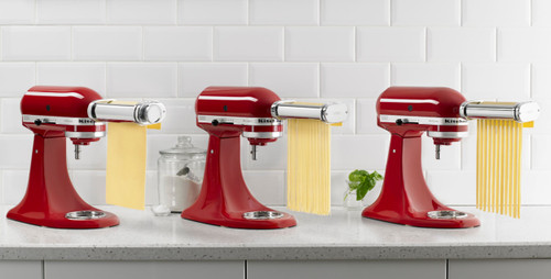 KitchenAid - Pasta Cutter and Fresh Prep Attachment Bundle - White/Metal