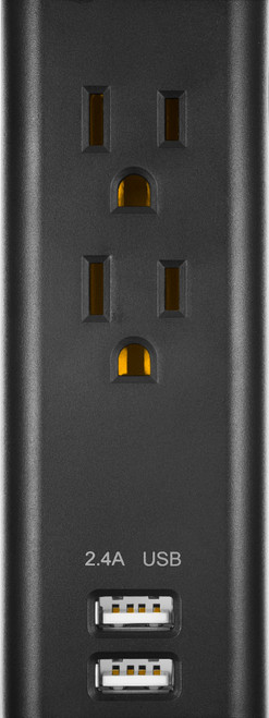 Insignia™ - 2-Outlet/2-USB Power Strip - Black
