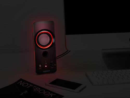 Insignia™ - 2.0 Bluetooth Lighted Speaker System (2pc) - Black