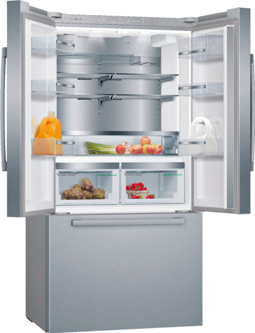 Bosch - 800 Series 21 Cu. Ft. French Door Counter-Depth Refrigerator - Stainless steel