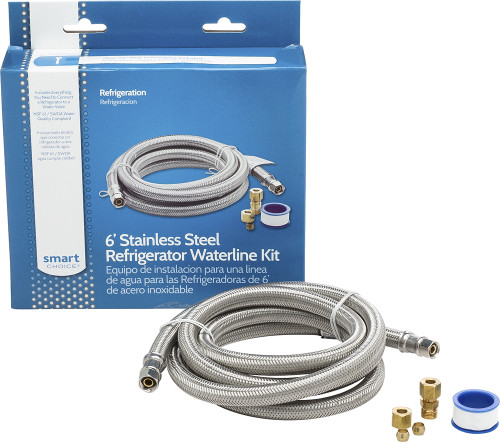 Smart Choice - Stainless-Steel Refrigerator Waterline Kit Required for Hook-Up - Silver