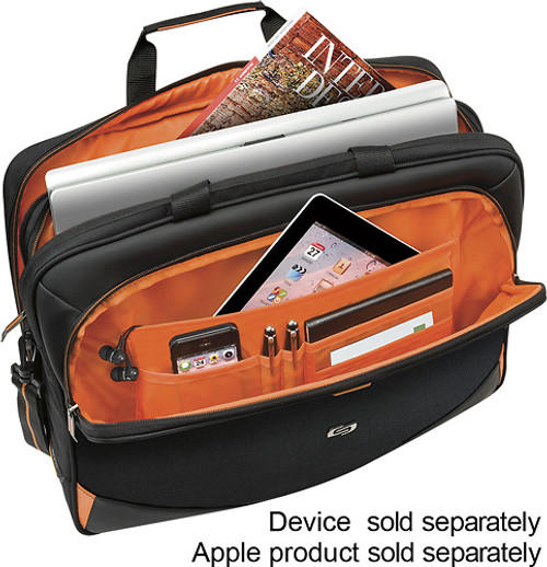 Solo - Urban Ultra Portfolio Laptop Briefcase - Black/Orange