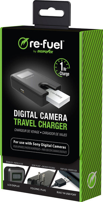 Digipower - RF-TC-55S Travel Charger for most Sony Digital Cameras - Black