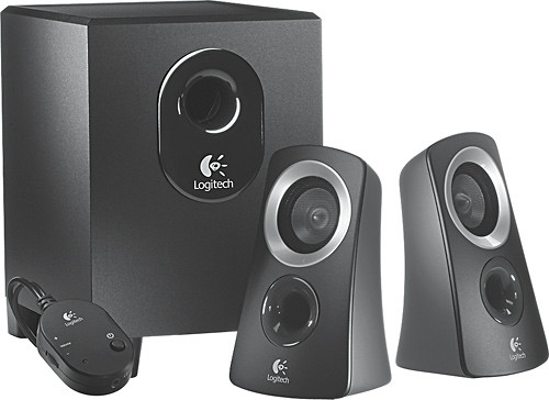 Logitech - Z313 2.1-Channel Speaker System (3-Piece) - Black/Silver