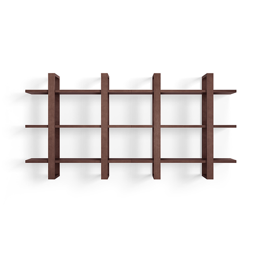 Burrow - Index Hardwood 6-Shelf Bookshelf - Walnut