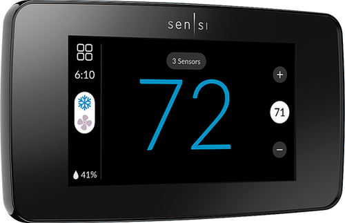 Emerson - Sensi Touch 2 Smart Programmable Wi-Fi Thermostat-Works with Alexa, C-Wire Required - Black