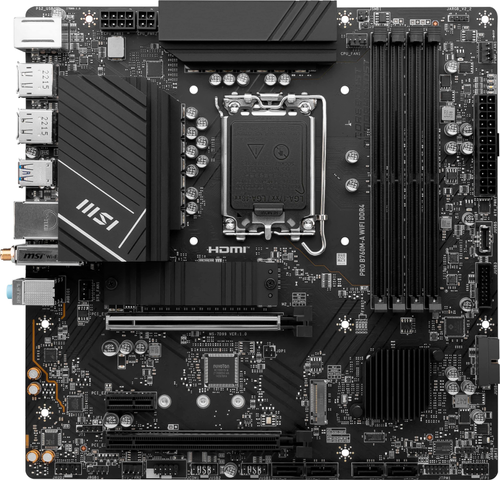 MSI - PRO B760M-A WIFI DDR4 (Socket LGA 1700) USB 3.2 Intel Motherboard - Black
