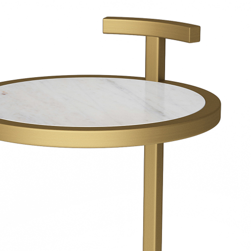 Simpli Home - Brook  C Side Table - White/Gold