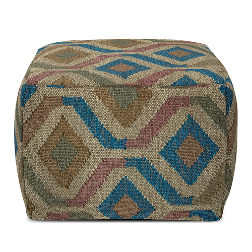 Simpli Home - Johanna Square Pouf - Multi-Color