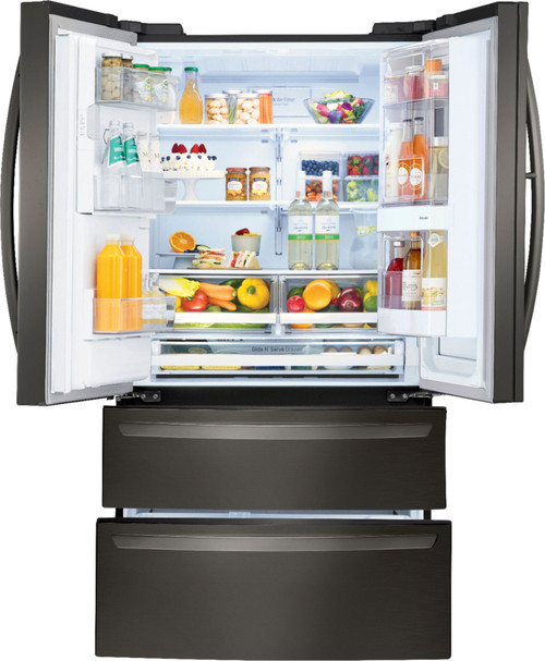 LG - InstaView Door-in-Door 27.8 Cu. Ft. 4-Door French Door Refrigerator - PrintProof Black Stainless Steel