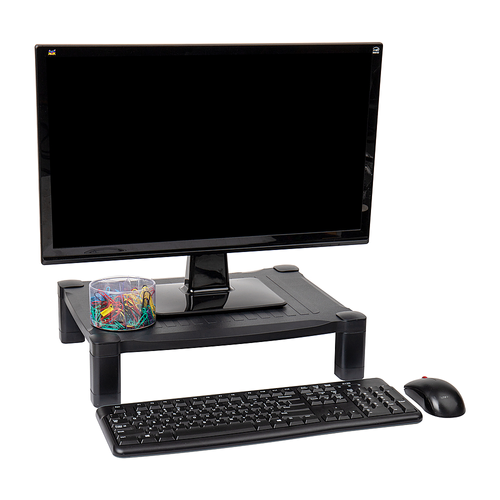 Mind Reader Anchor Collection, Adjustable Monitor Stand, 22lb. Capacity, Black - Black