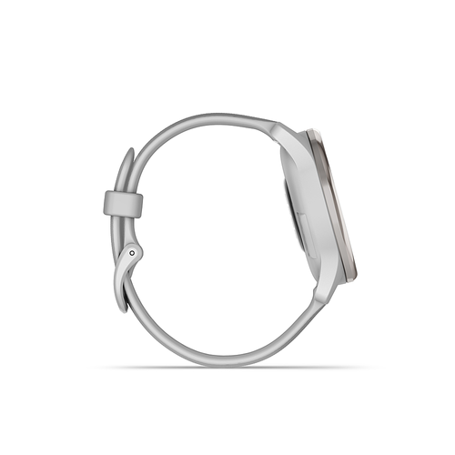 Garmin - vívomove Trend Hybrid Smartwatch 40 mm Fiber-Reinforced Polymer - Silver Stainless Steel with Mist Gray Band
